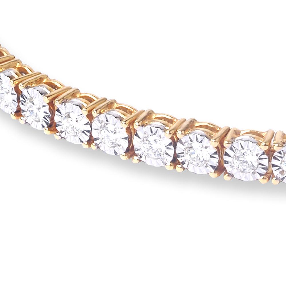 18ct Yellow Gold Diamond Tennis Bracelet with Box Clasp MCS4852 - Minar Jewellers