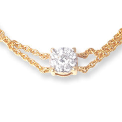 18ct Yellow Gold Two-Row Cluster Diamond Bracelet with Ring Clasp MCS6258 - Minar Jewellers