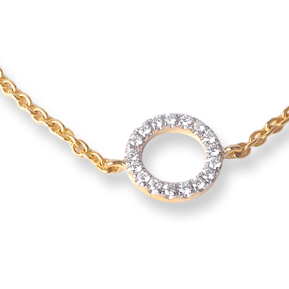 18ct Gold Diamond Circle Design Adjustable Bracelet with Lobster Clasp MCS6257 - Minar Jewellers