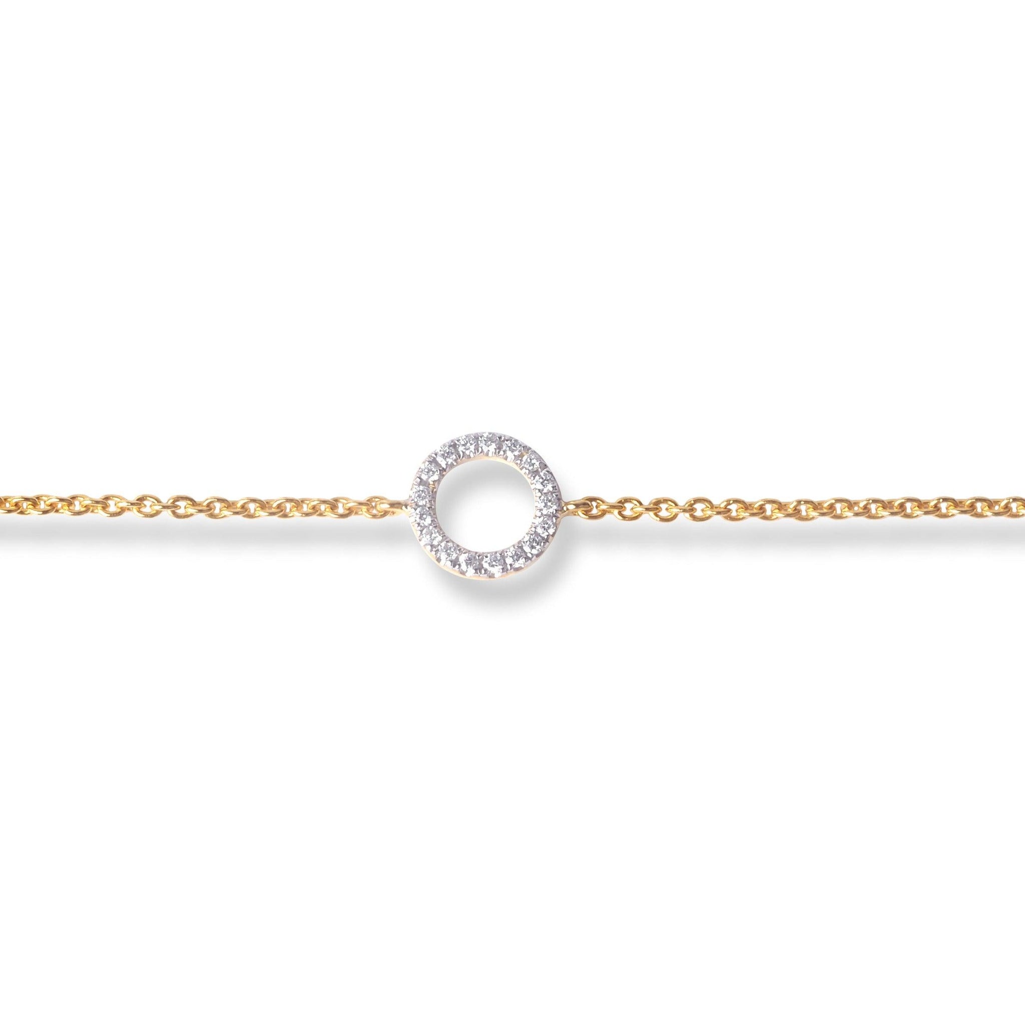 18ct Gold Diamond Circle Design Adjustable Bracelet with Lobster Clasp MCS6257