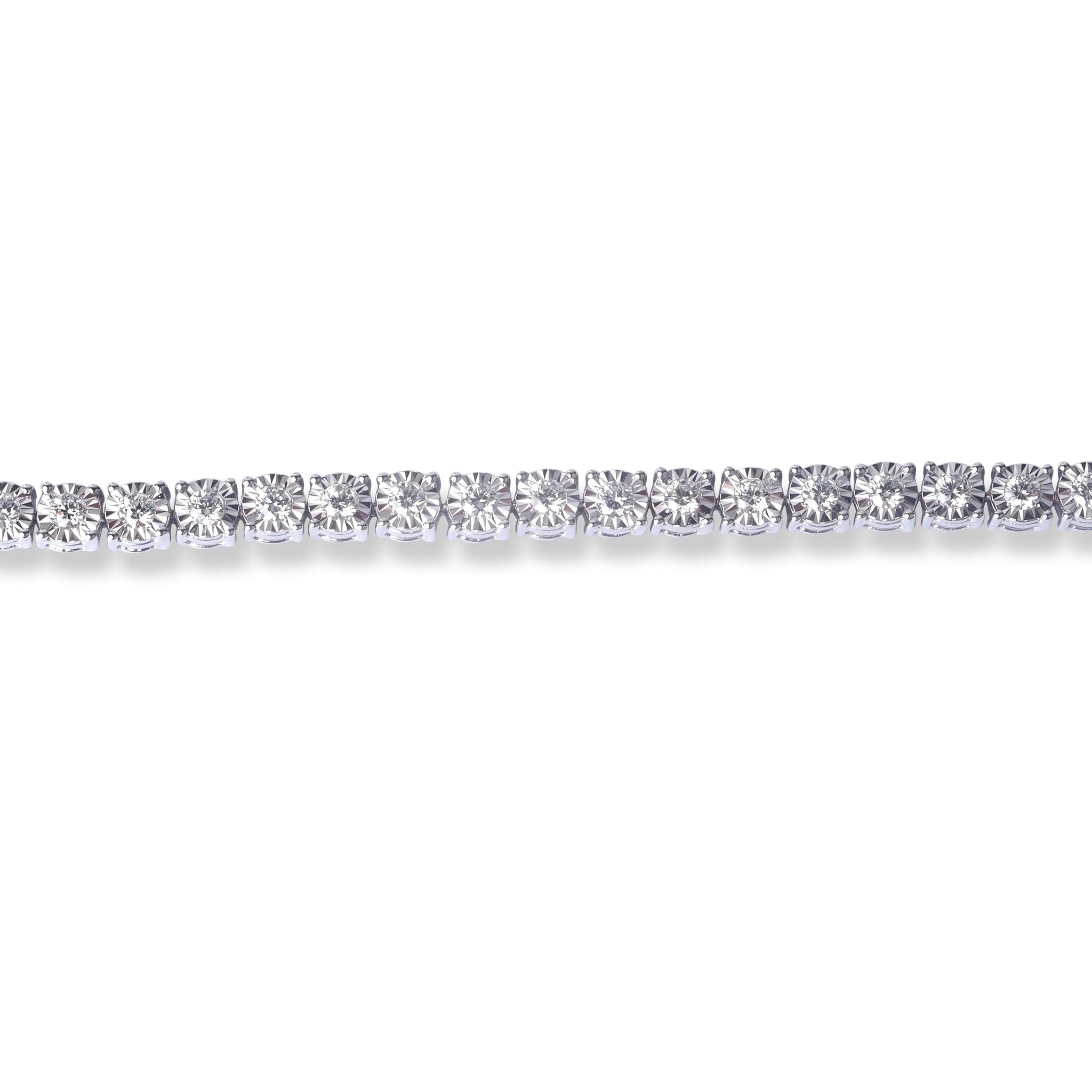 18ct White Gold Diamond Tennis Bracelet with Box Clasp MCS4847