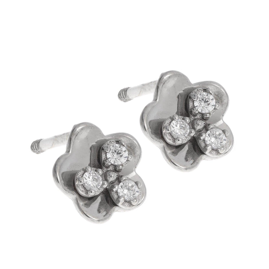 18ct White Gold Earrings set with Cubic Zirconia stones (0.8g) E-2964