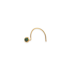 18ct Yellow Gold Wire Coil Nose Stud with Cubic Zirconia in a Rub Over (Bezel) Setting NS-2110 - Minar Jewellers