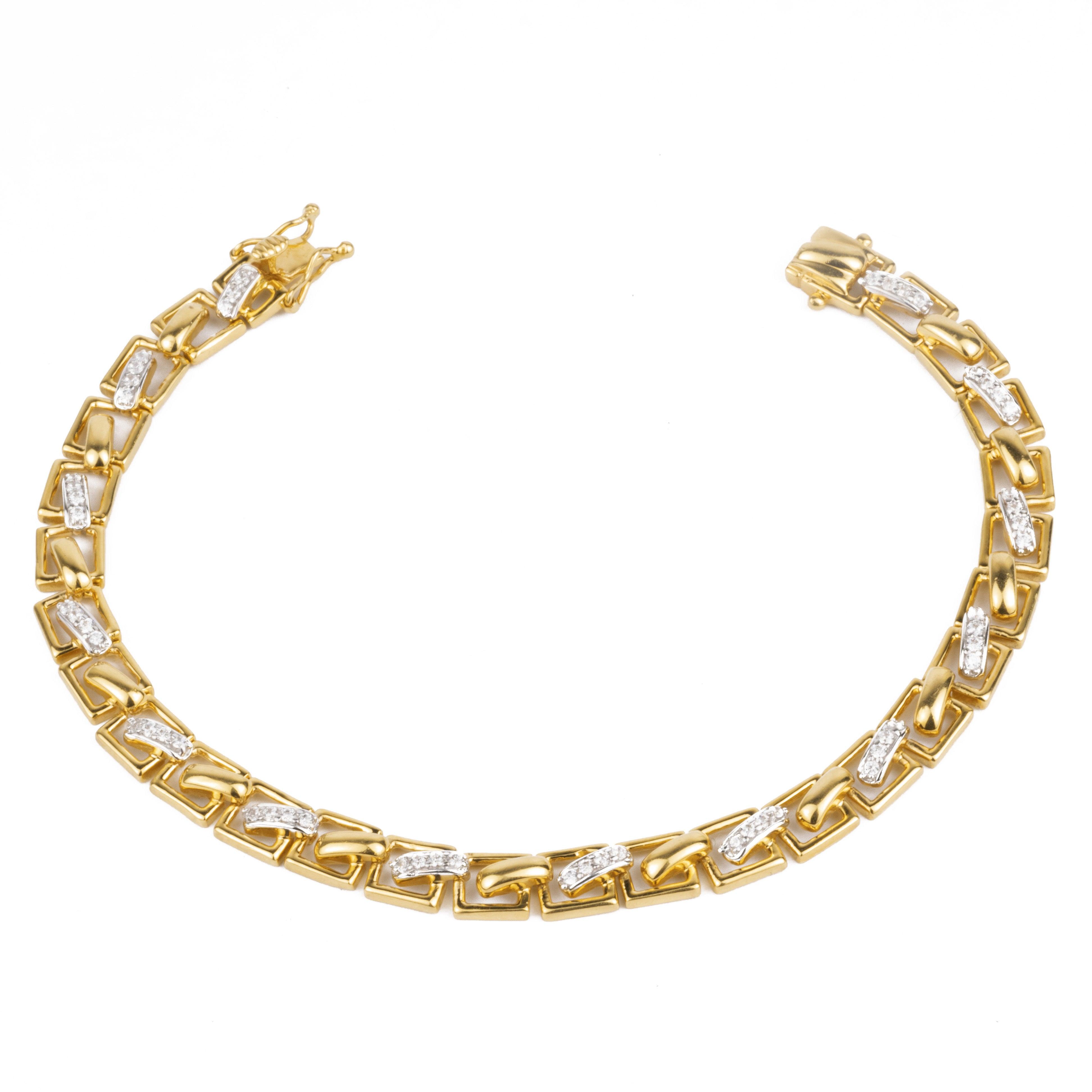 22ct Gold Bracelet with Cubic Zirconia Stones (20.52g) LBR-3983 - Minar Jewellers