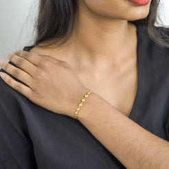 22ct Gold Adjustable Bracelet with Diamond Cut Design (7.2g) LBR-8408 - Minar Jewellers
