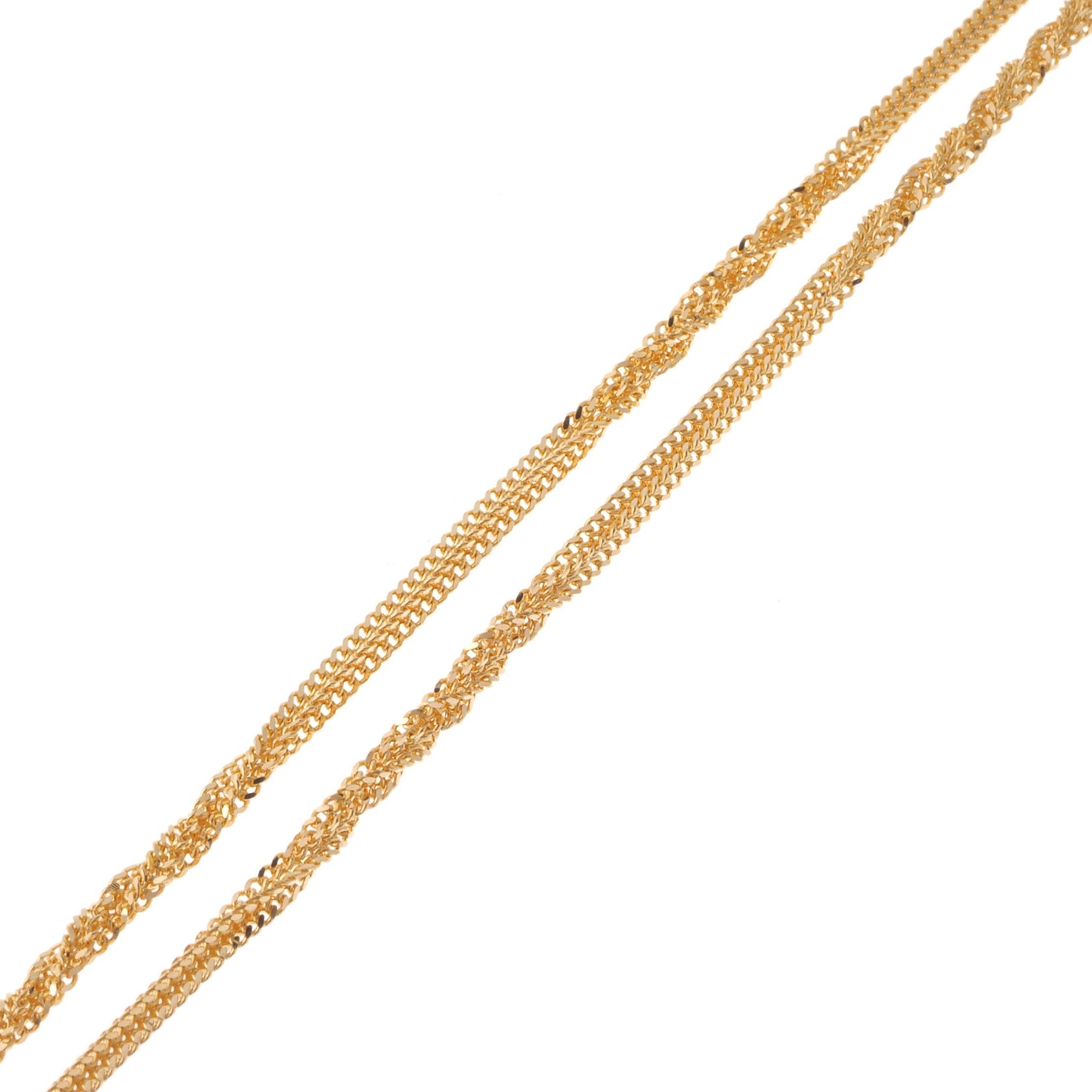 22ct Gold Chain with Twisted Design C-6222 - Minar Jewellers