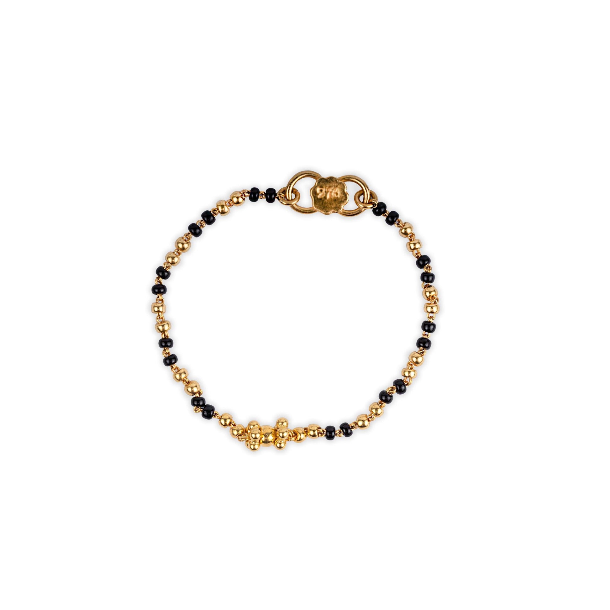 22ct Gold Children's Bracelets with Black Beads CBR-7836 - Minar Jewellers