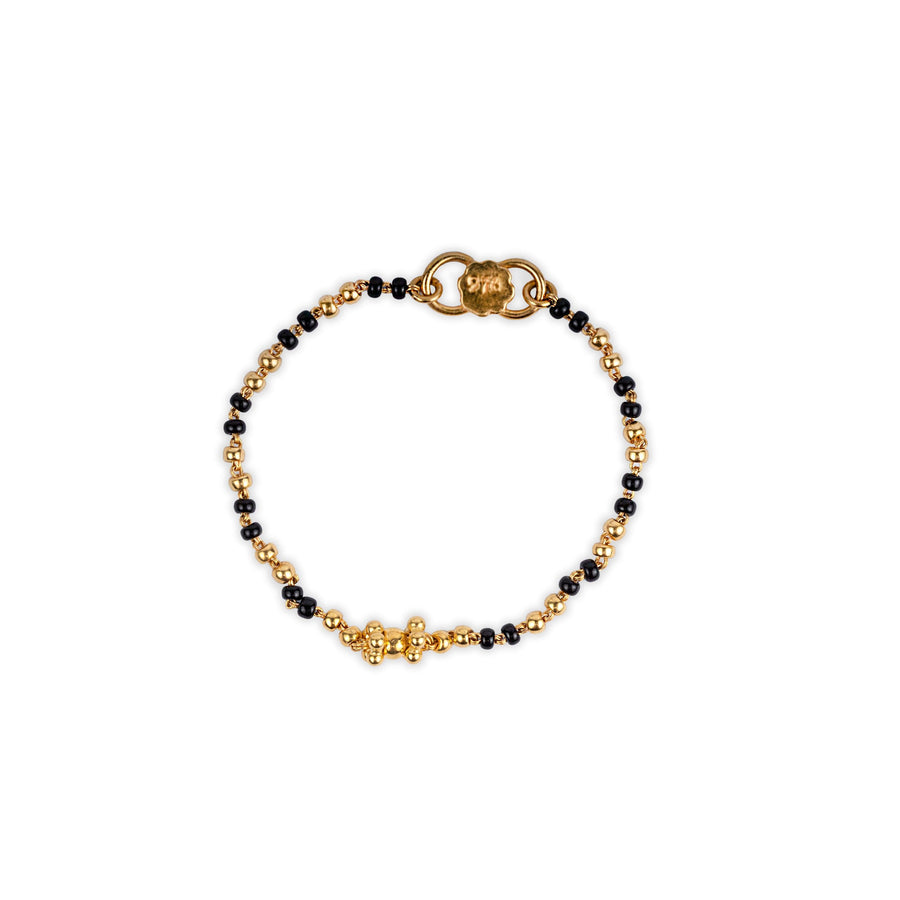 22ct Gold Children's Bracelets with Black Beads CBR-7836