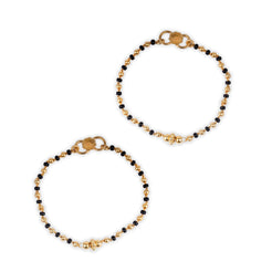 22ct Gold Children's Bracelets with Black Beads CBR-7834 - Minar Jewellers