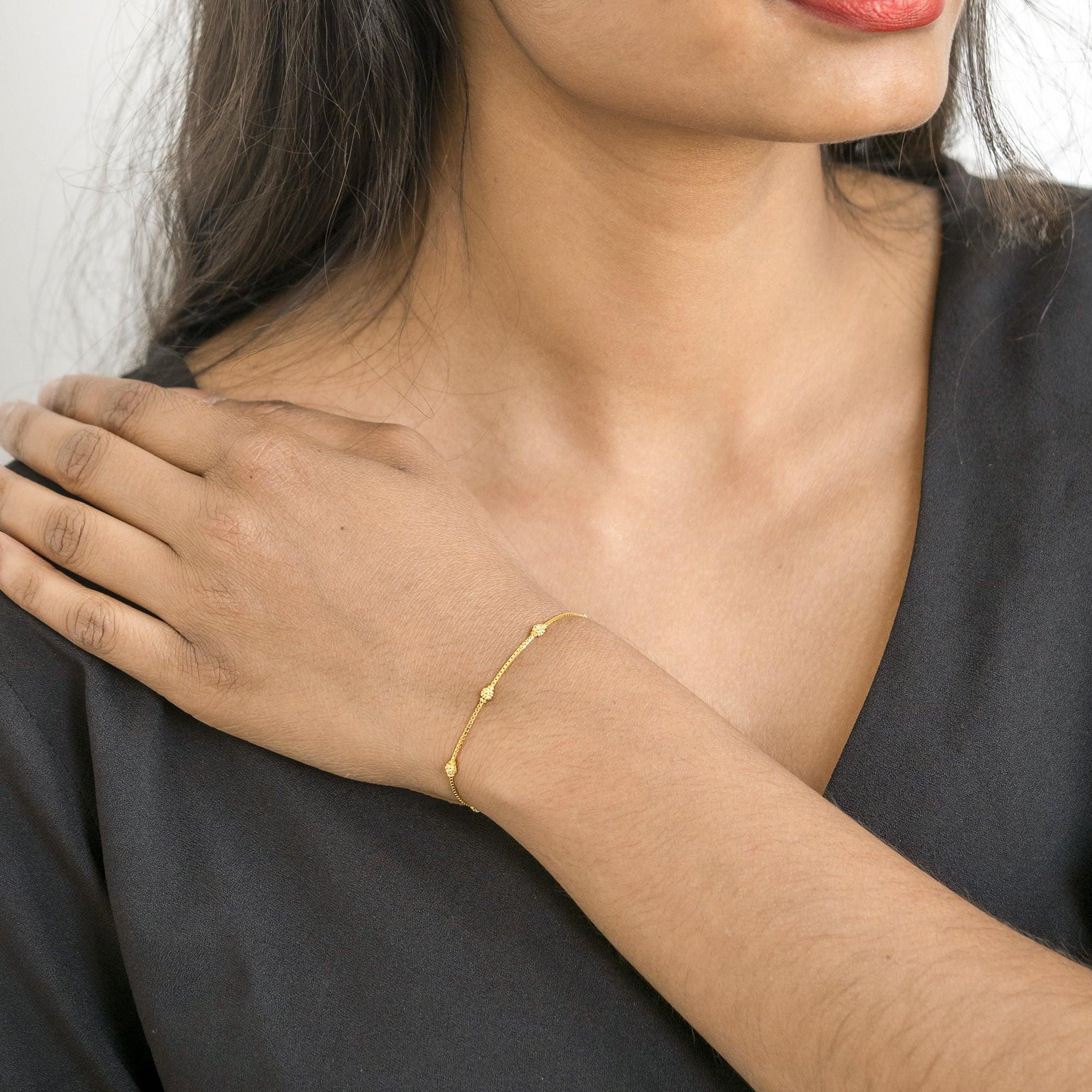 22K Gold Bracelet For Women with Cz - 235-GBR3012 in 8.850 Grams