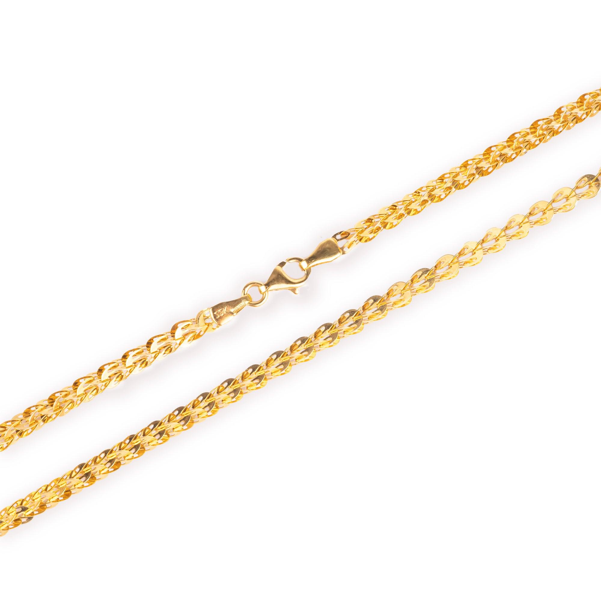 22ct Gold Dragon Scale Chain with Interwoven Links and Lobster Clasp (12g) C-8201 - Minar Jewellers