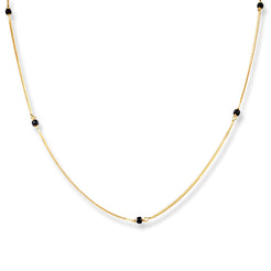22ct Gold Foxtail Chain with Single Black Beads at Intervals with Lobster Clasp C-7144 - Minar Jewellers