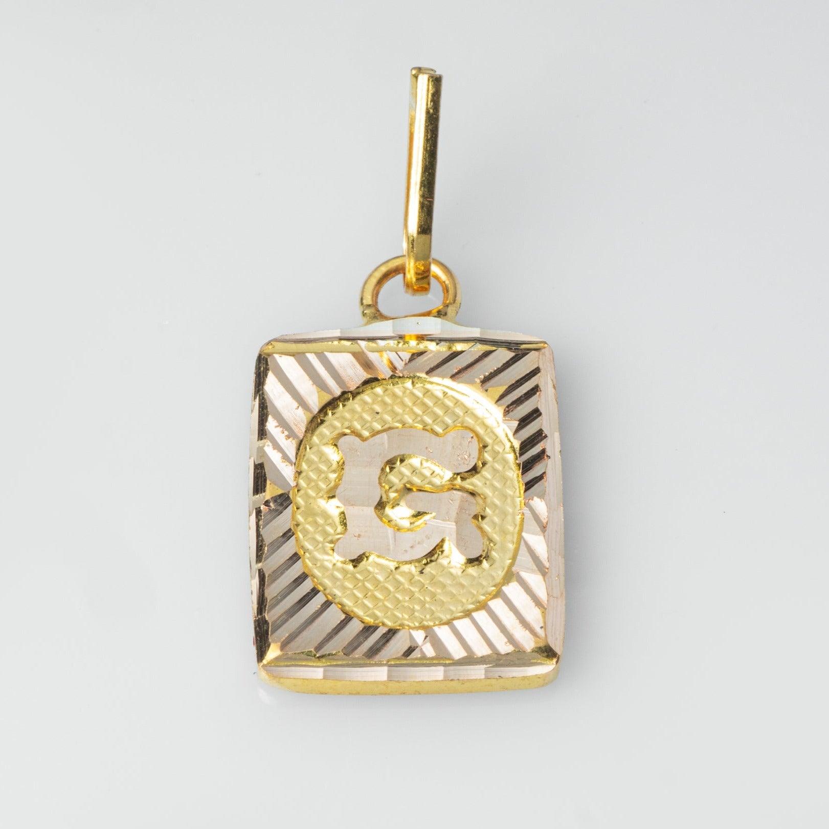 'G' 22ct Gold Initial Pendant P-7495-G - Minar Jewellers