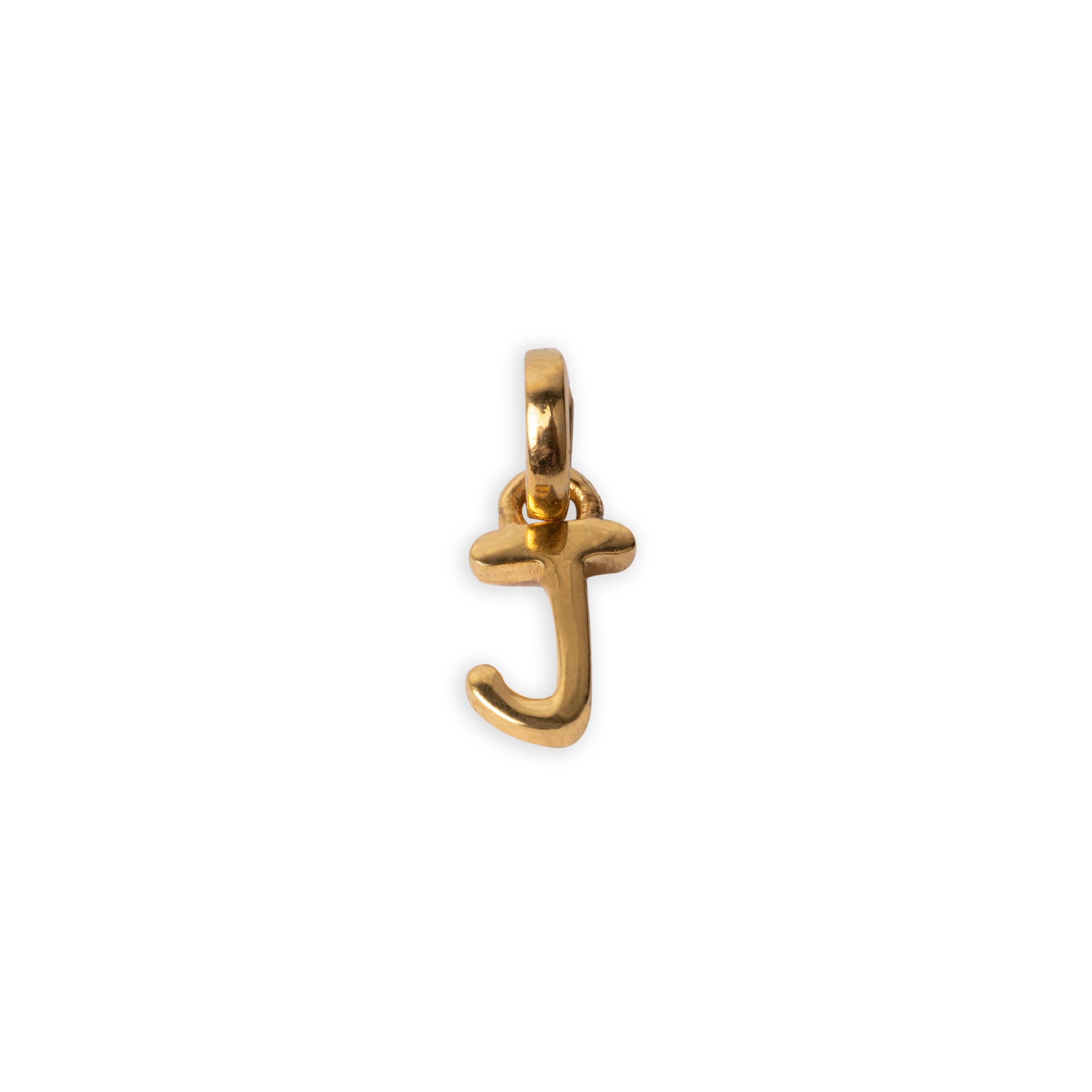 'J' 22ct Gold Initial Pendant P-7032-J - Minar Jewellers