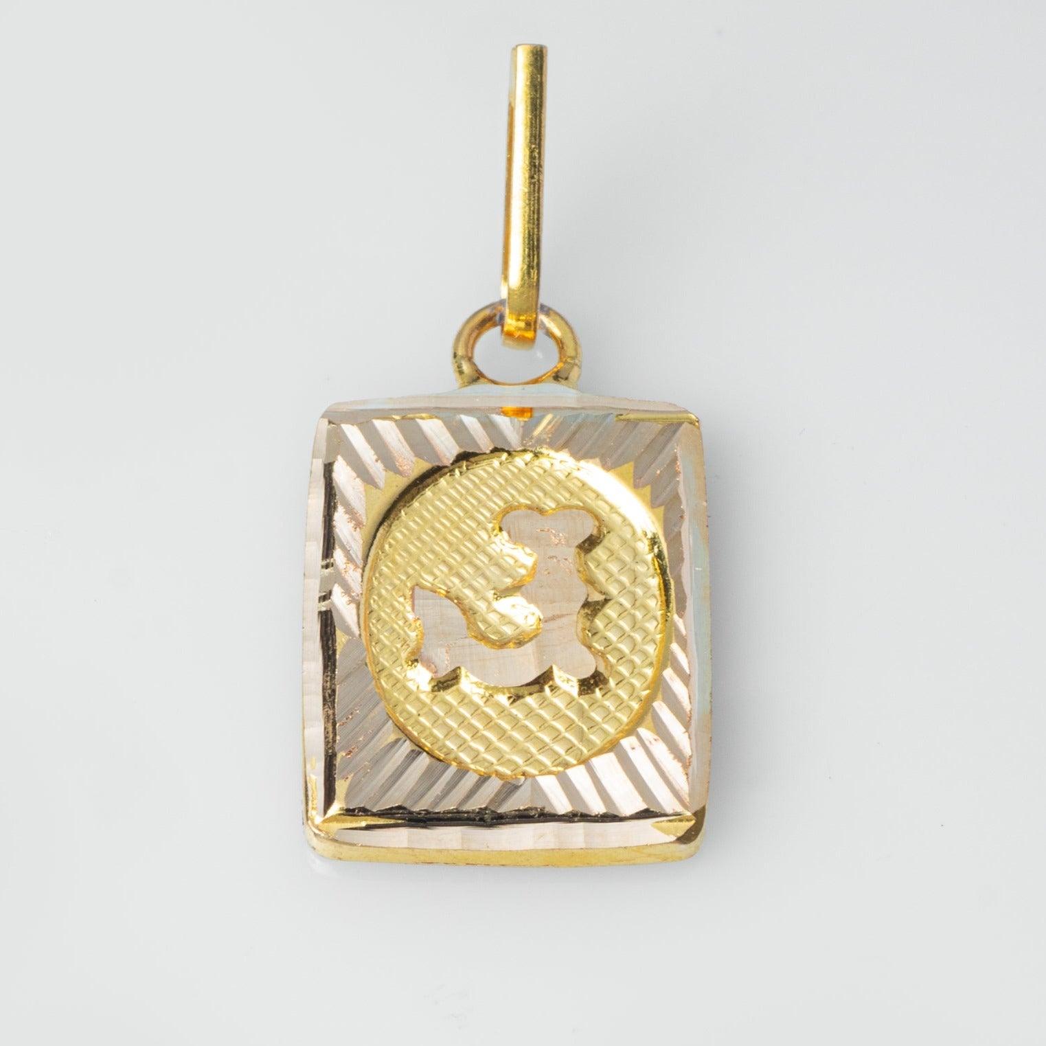 'J' 22ct Gold Initial Pendant P-7495-J - Minar Jewellers
