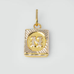 'N' 22ct Gold Initial Pendant P-7495-N - Minar Jewellers
