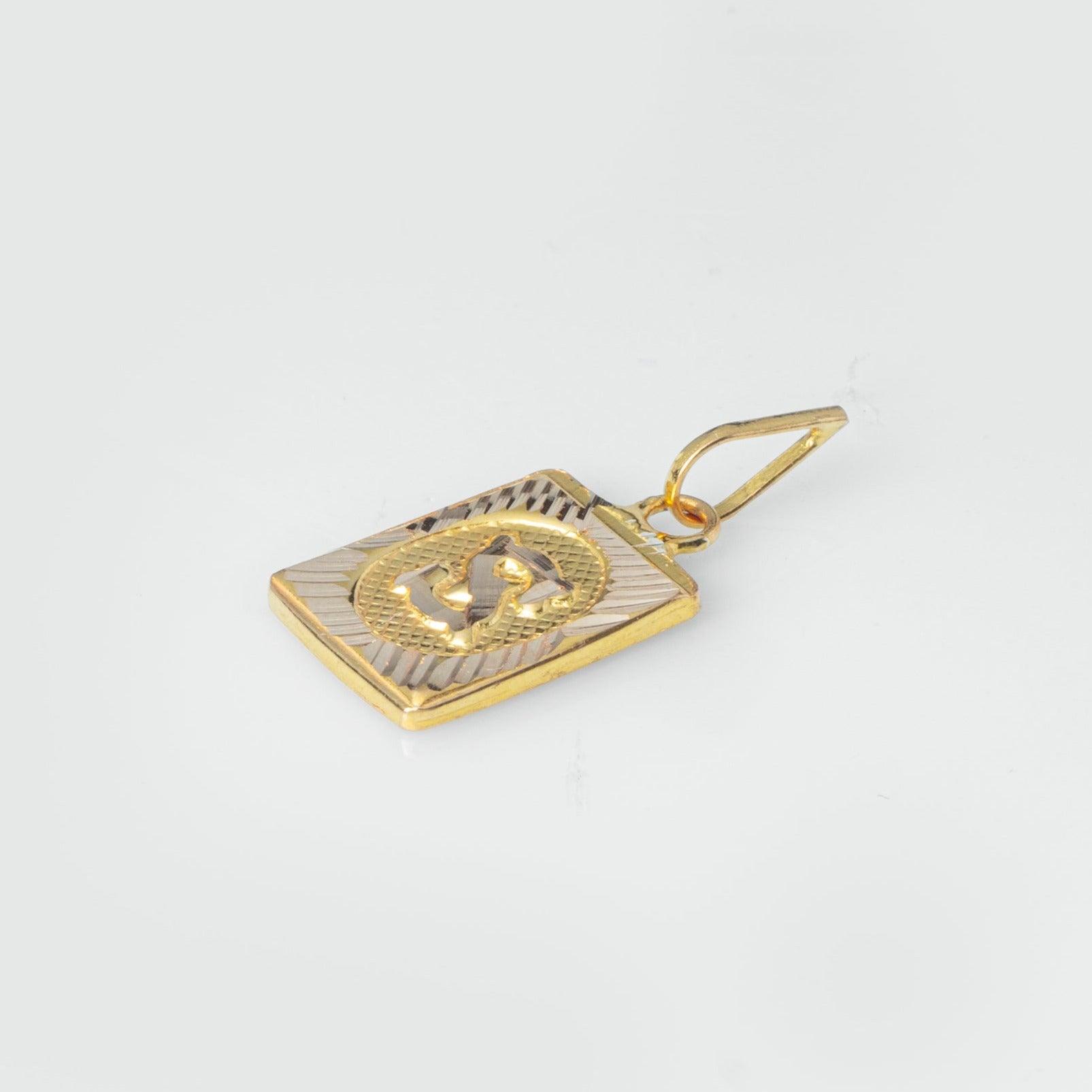 'S' 22ct Gold Initial Pendant P-7495-S - Minar Jewellers
