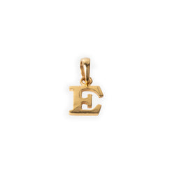 'E' 22ct Gold Minimal Initial Pendant P-7037-E - Minar Jewellers