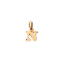 'N' 22ct Gold Minimal Initial Pendant P-7037-N - Minar Jewellers