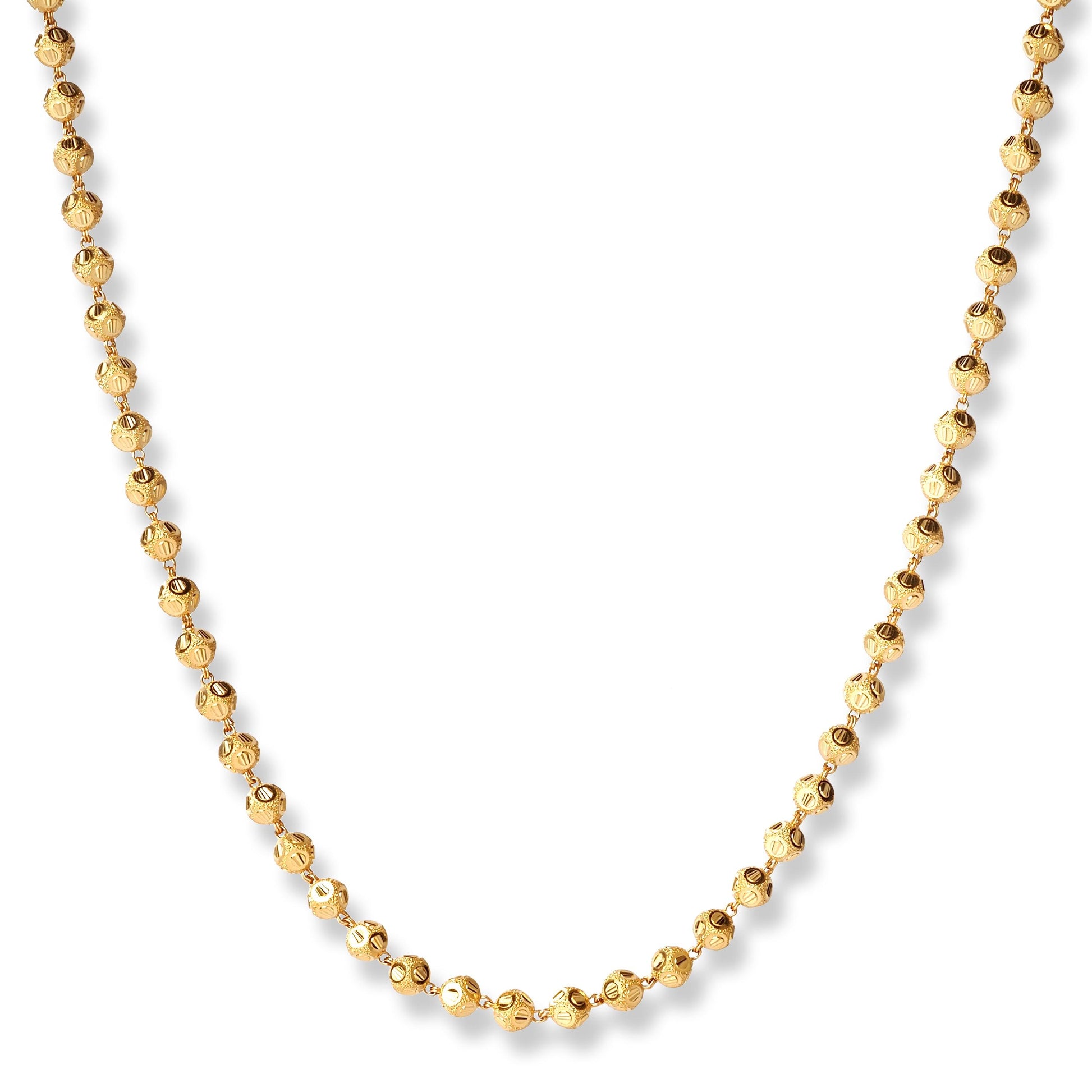 22ct Gold Long Beaded Mala Chain -Versatile Gold Mala Accessory