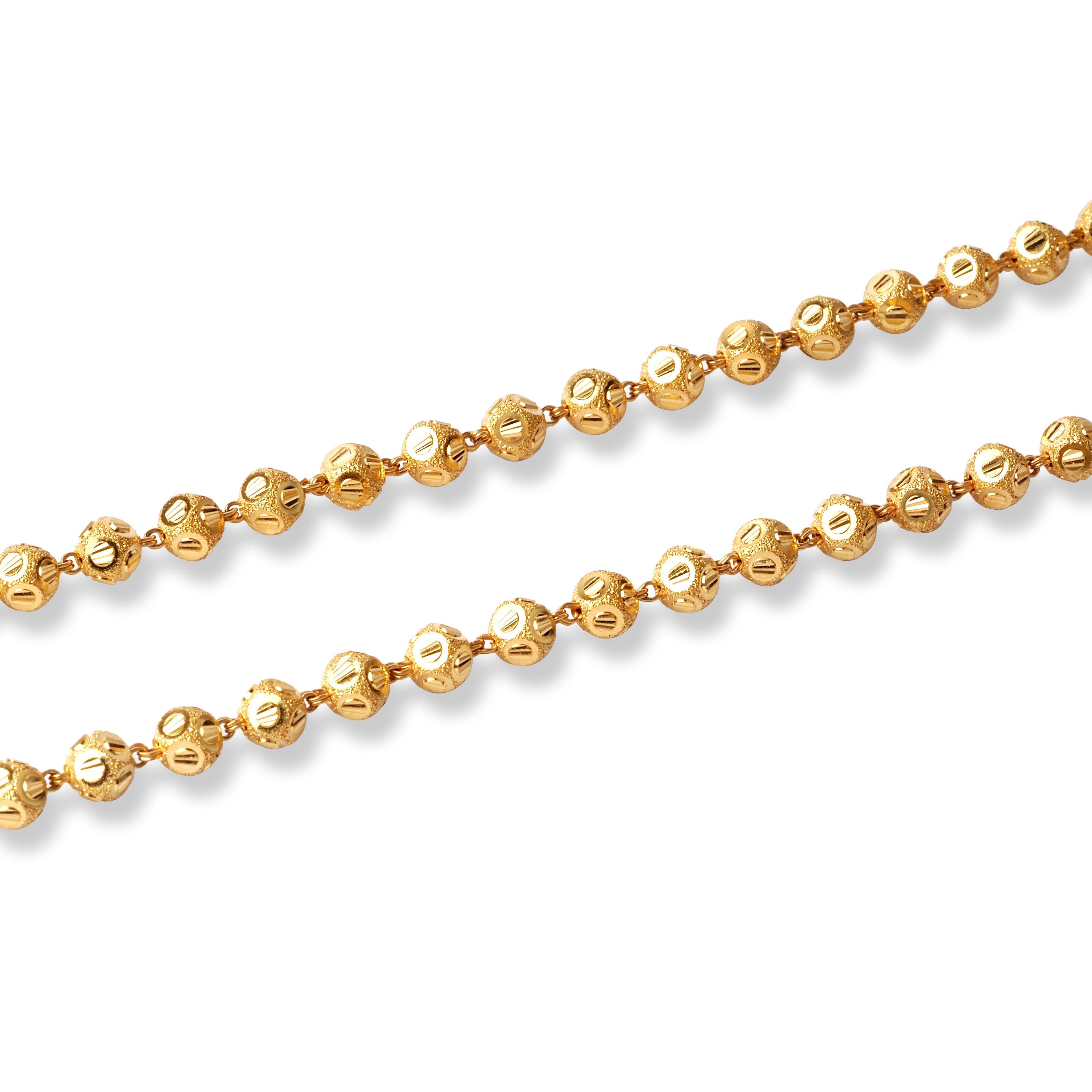 22ct Gold Long Beaded Mala Chain (43g) N-7881 - Minar Jewellers