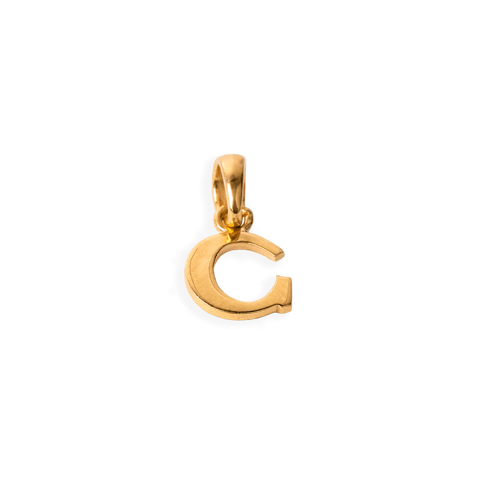 'C' 22ct Gold Minimal Initial Pendant P-7037-C - Minar Jewellers