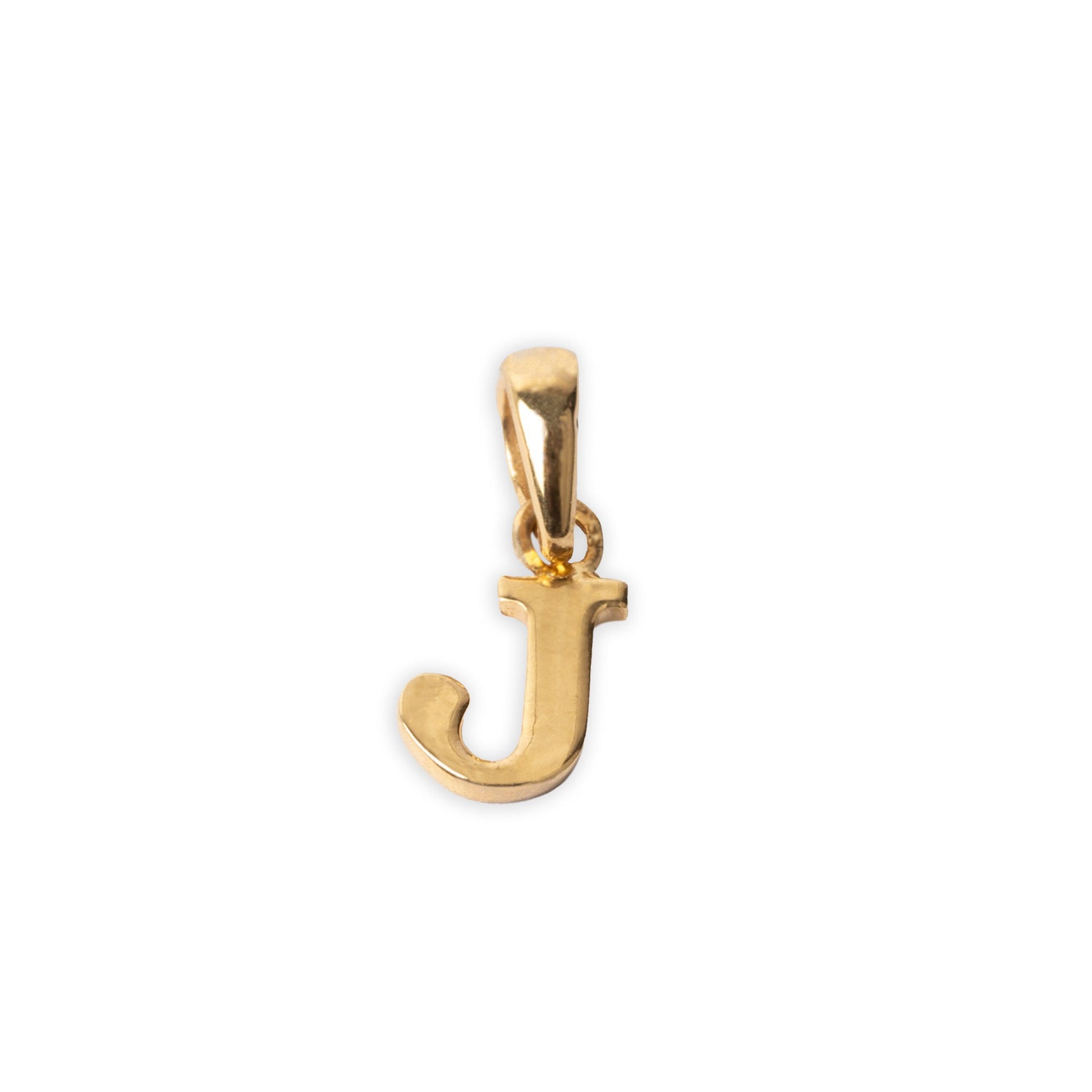 'J' 22ct Gold Minimal Initial Pendant P-7037-J - Minar Jewellers