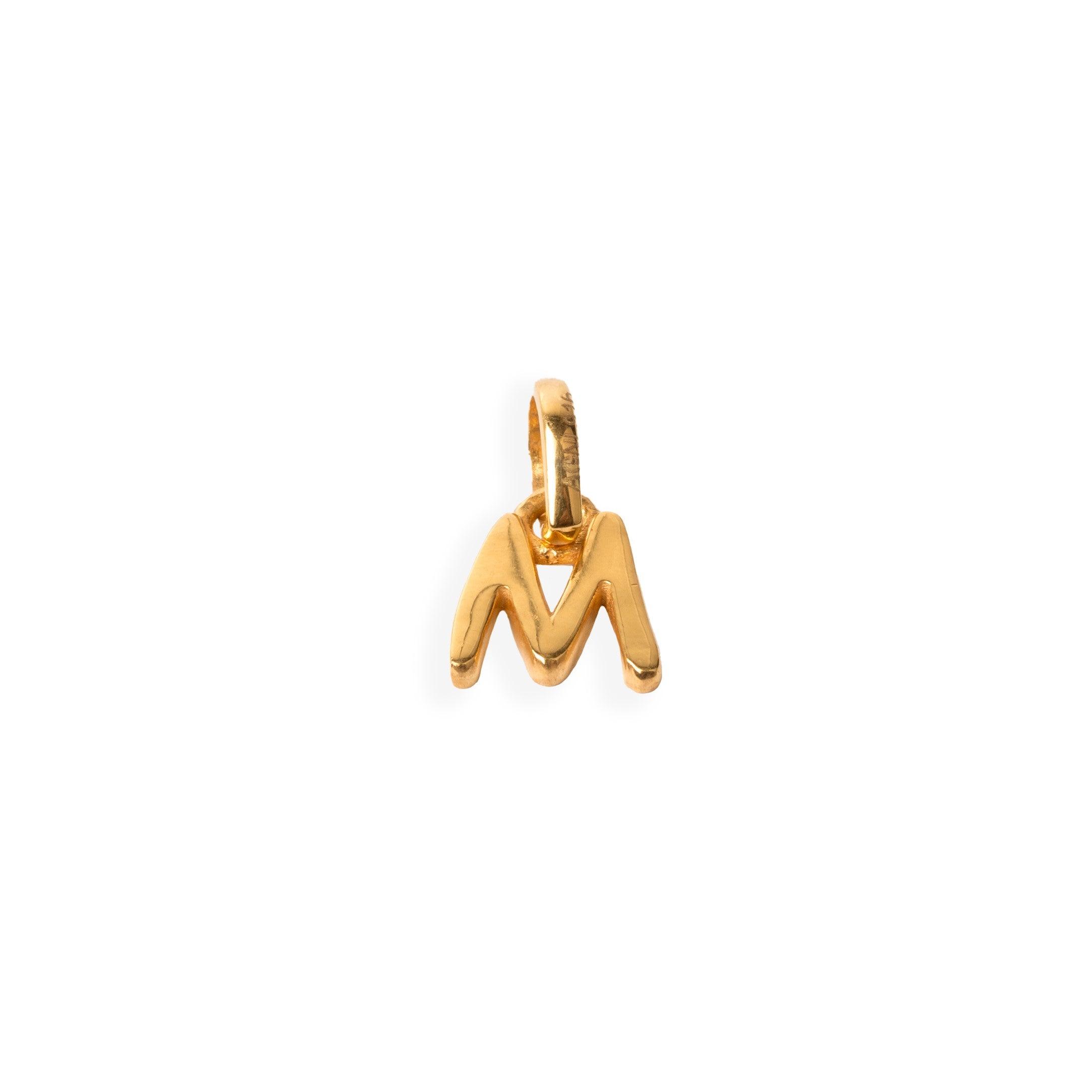'M' 22ct Gold Initial Pendant P-7032-M - Minar Jewellers