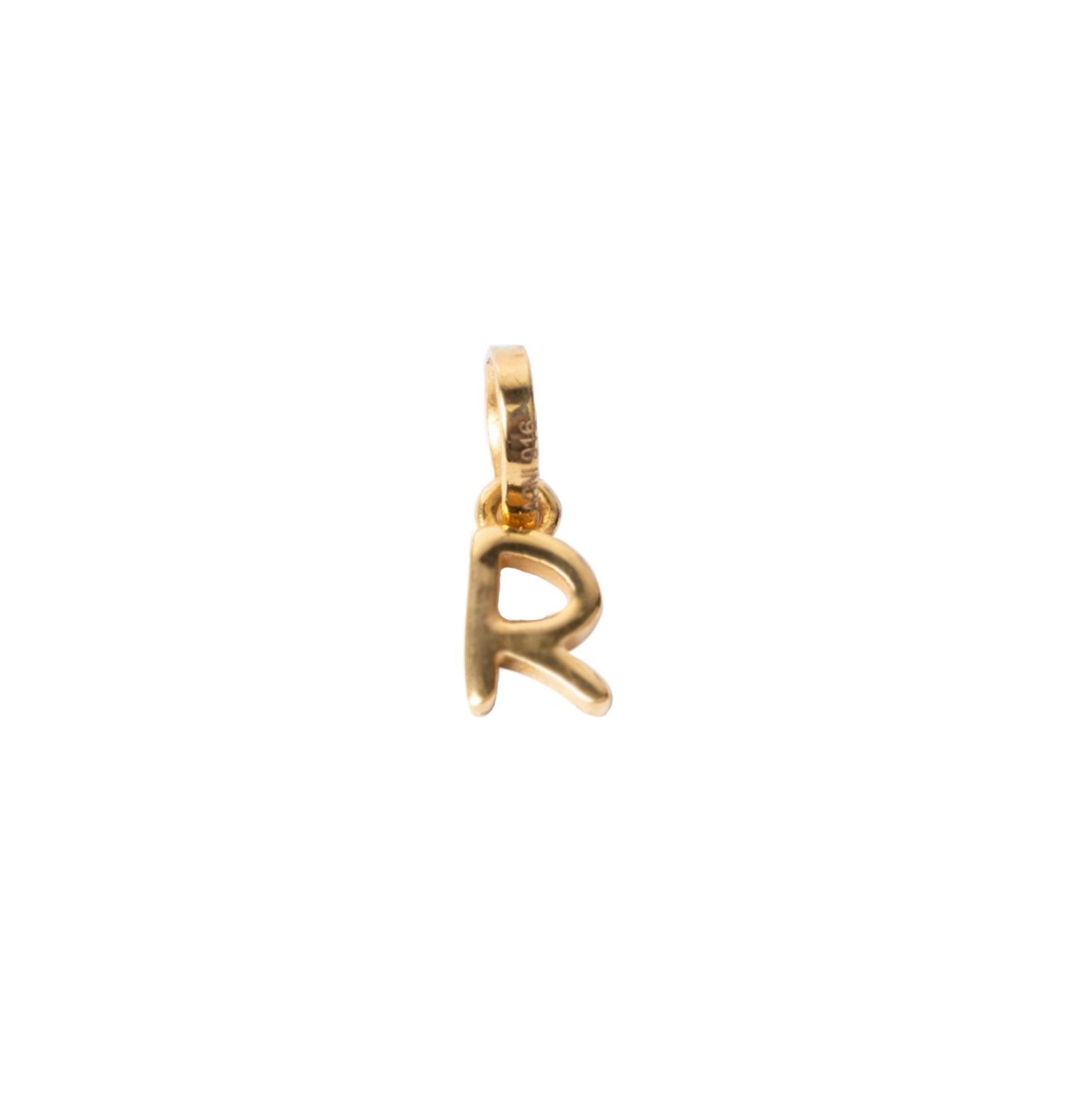'R' 22ct Gold Initial Pendant P-7032-R - Minar Jewellers