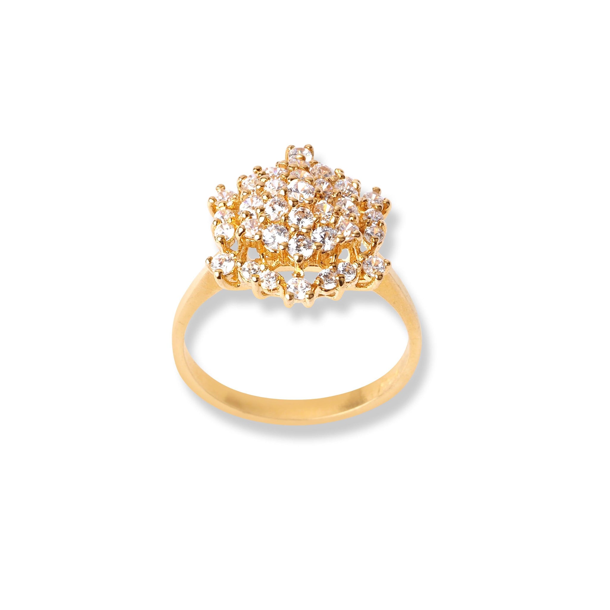 22ct Gold Ring With Cubic Zirconia Stones (4.3g) LR-6586