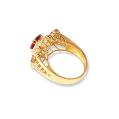 22ct Gold Ring with Pink & White Cubic Zirconia Stones (5.9g) LR-16587 - Minar Jewellers