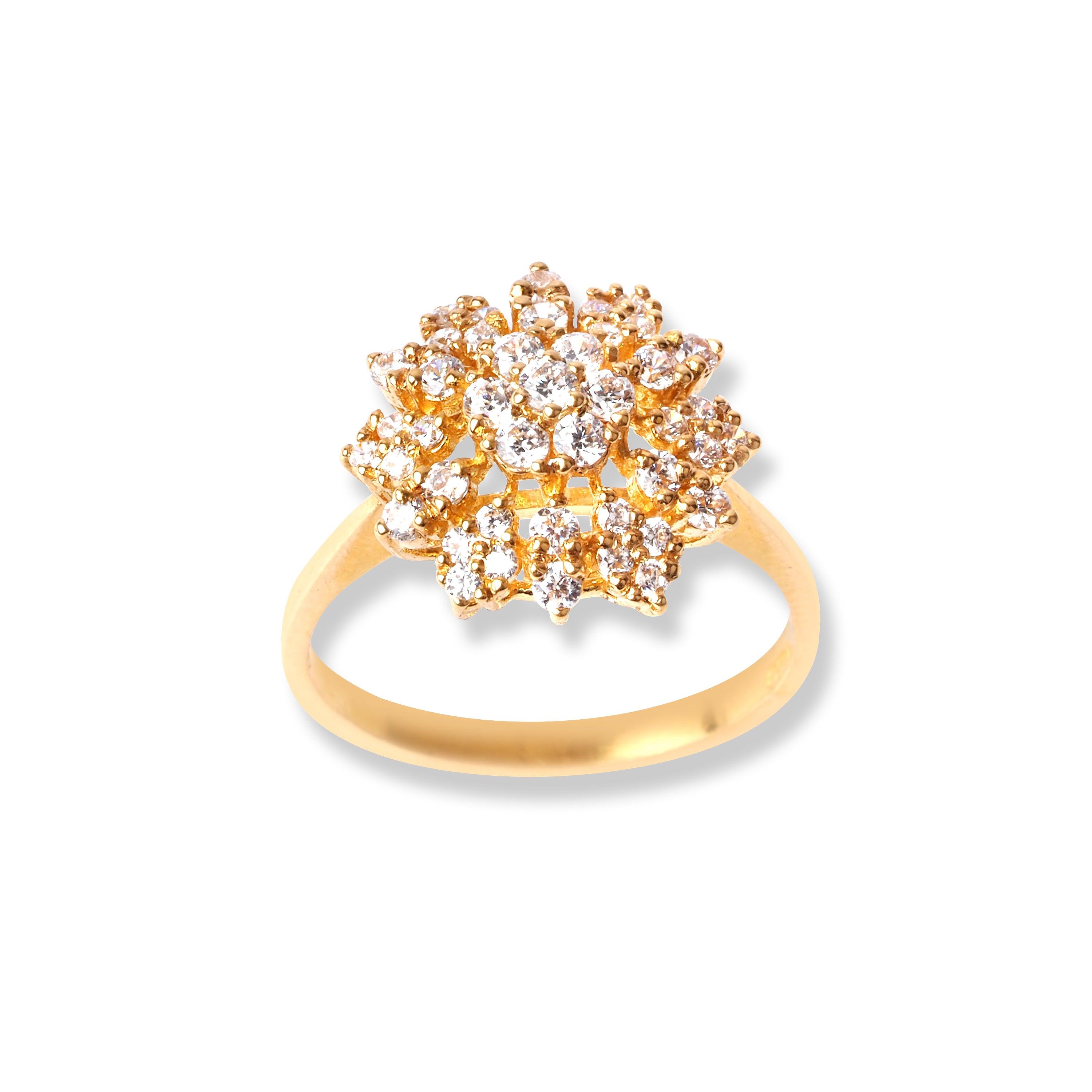 22ct Gold Ring With Cubic Zirconia Stones (3.6g) LR-6592 - Minar Jewellers