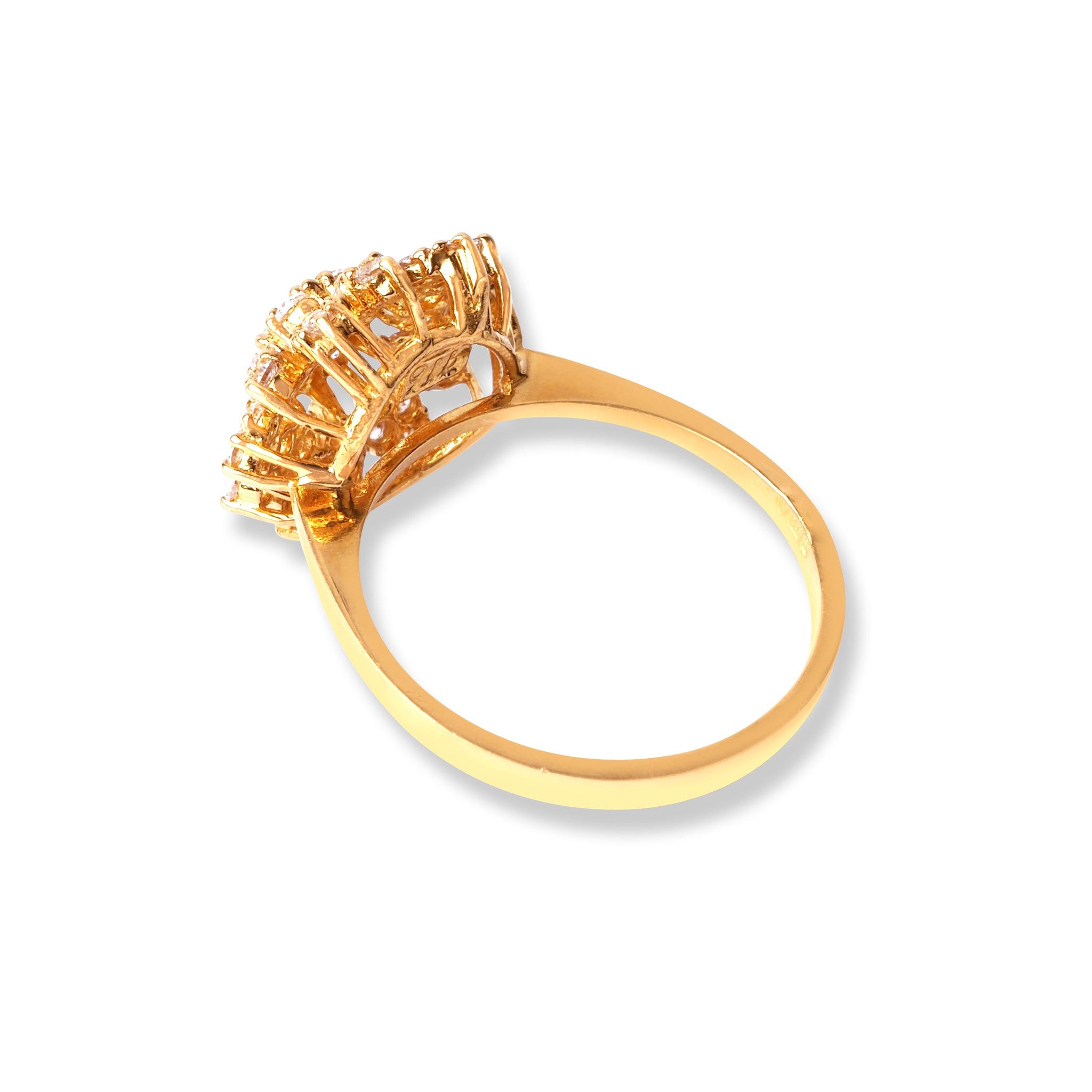 22ct Gold Ring With Cubic Zirconia Stones (3.6g) LR-6592