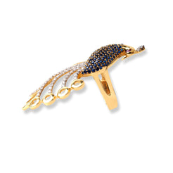 22ct Gold Swarovski Zirconia Peacock Design Cocktail Ring (11.1g) LR-6599 - Minar Jewellers