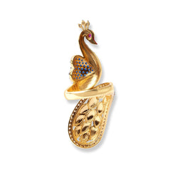 22ct Gold Swarovski Zirconia Peacock Design Cocktail Ring (12.81g) LR-6598 - Minar Jewellers