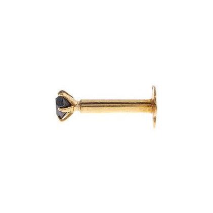 18ct Yellow Gold Nose Stud with a Cubic Zirconia Stone (2.5mm width) NS-5800 - Minar Jewellers