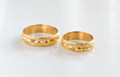 22ct Gold Diamond Cut Wedding Band 7872 - Minar Jewellers