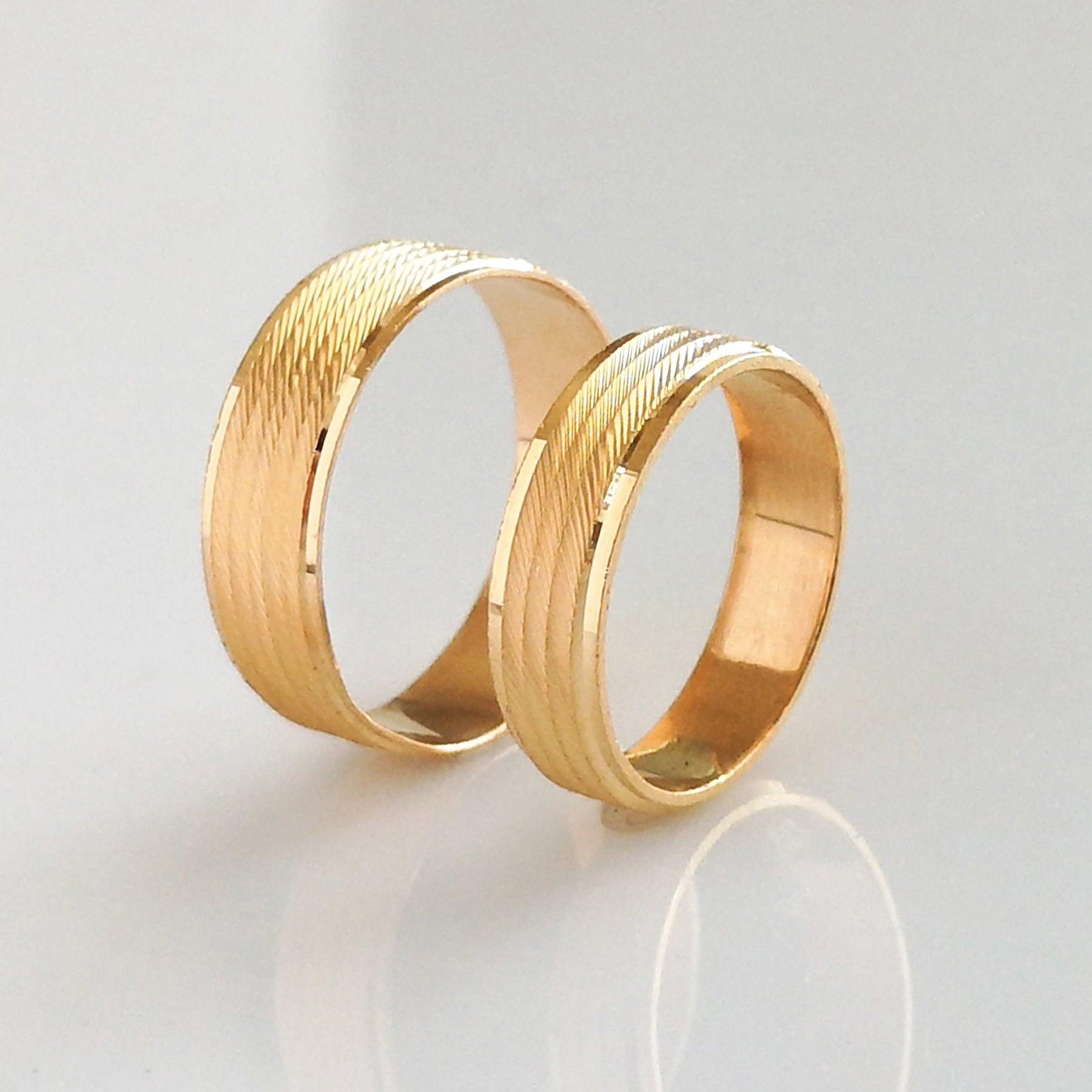 22ct Gold Diamond Cut Wedding Band 7879 - Minar Jewellers