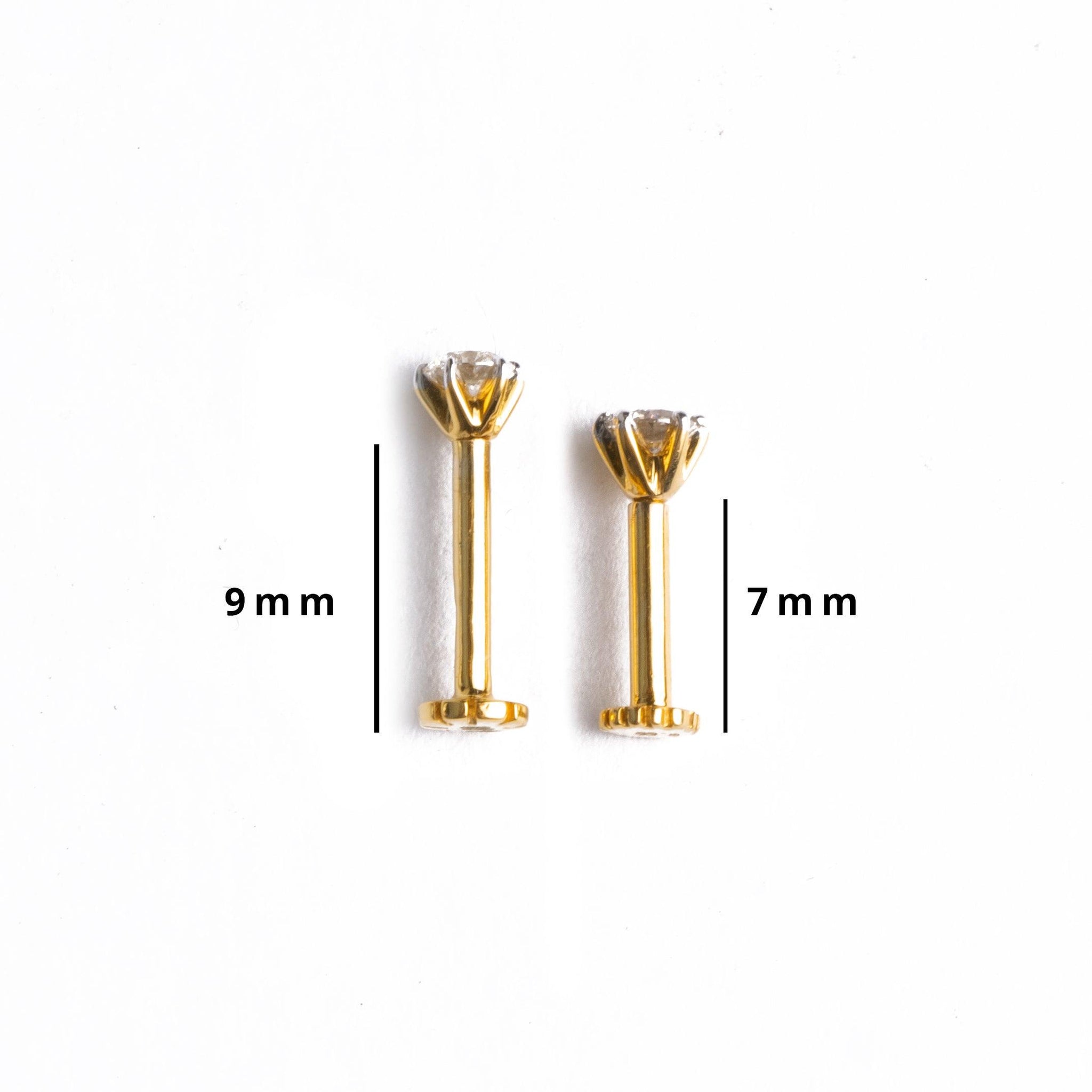 18ct Gold Diamond Screw Back Nose Stud (0.01ct - 0.10ct)