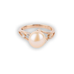18ct Rose Gold Diamond & Cultured Pearl Dress Ring A-R36580-3027 - Minar Jewellers