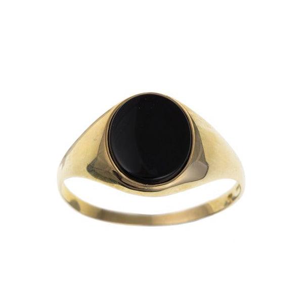 9ct Gold Black Onyx Signet Ring AS0005 - Minar Jewellers