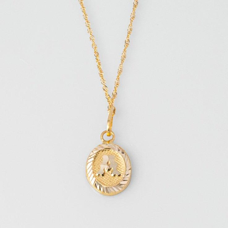 'A' Initial Pendant 22ct Gold P-7550