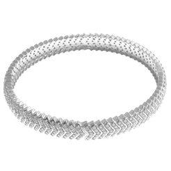 18ct White Gold Bangle with Cubic Zirconia Stones (28.9g) (B-1472) - Minar Jewellers