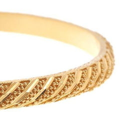 22ct Gold Diamond Cut Design Bangle (30g) B-1547 - Minar Jewellers