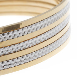 22ct Gold Diamond Cut and Rhodium Design Bangles (59.5g) B-7415 - Minar Jewellers