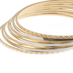 22ct Gold Diamond Cut with Rhodium Design Bangles (46.1g) B-7416 - Minar Jewellers