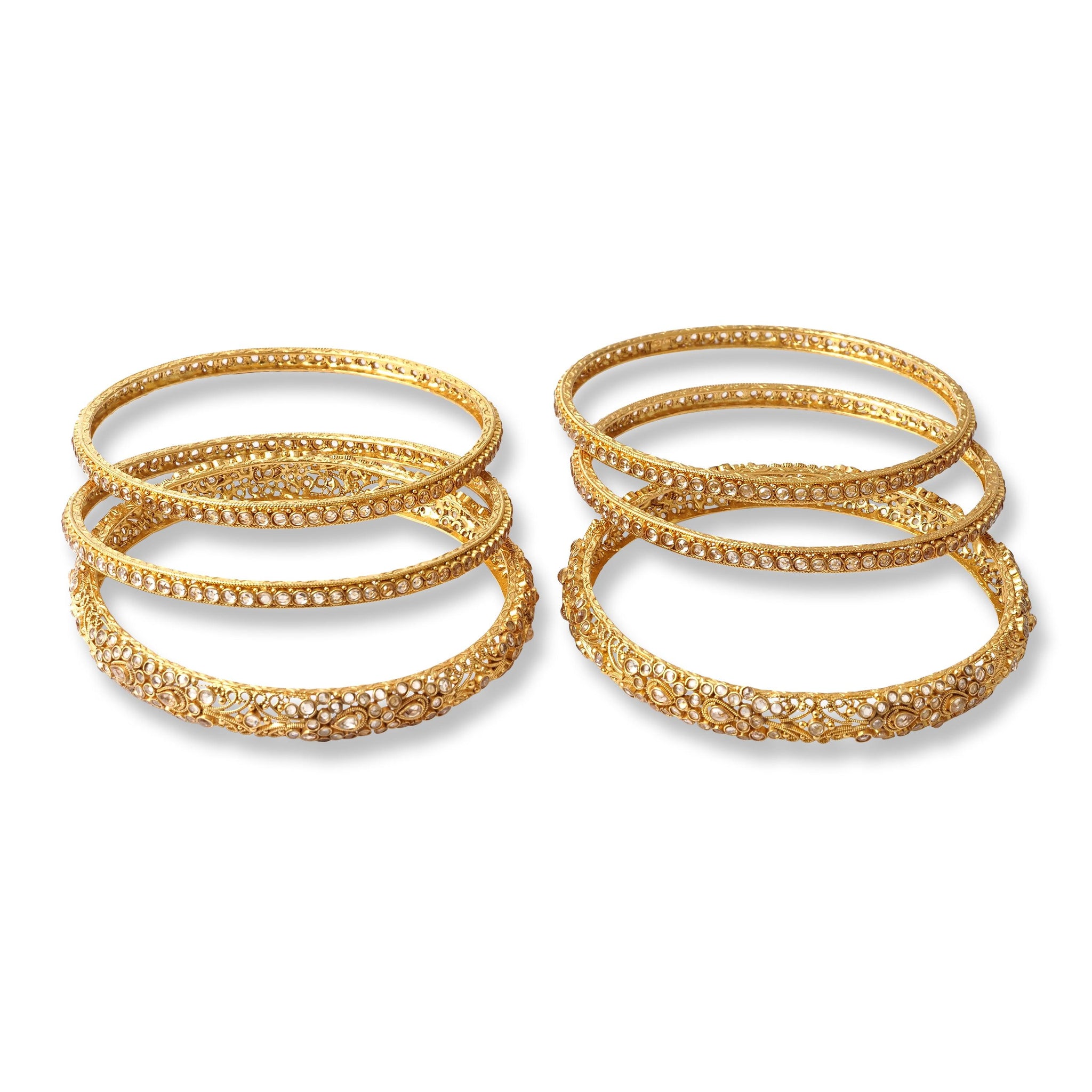 22ct Gold Antiquated Look Bangles with Comfort Fit (111.6g) B-8280