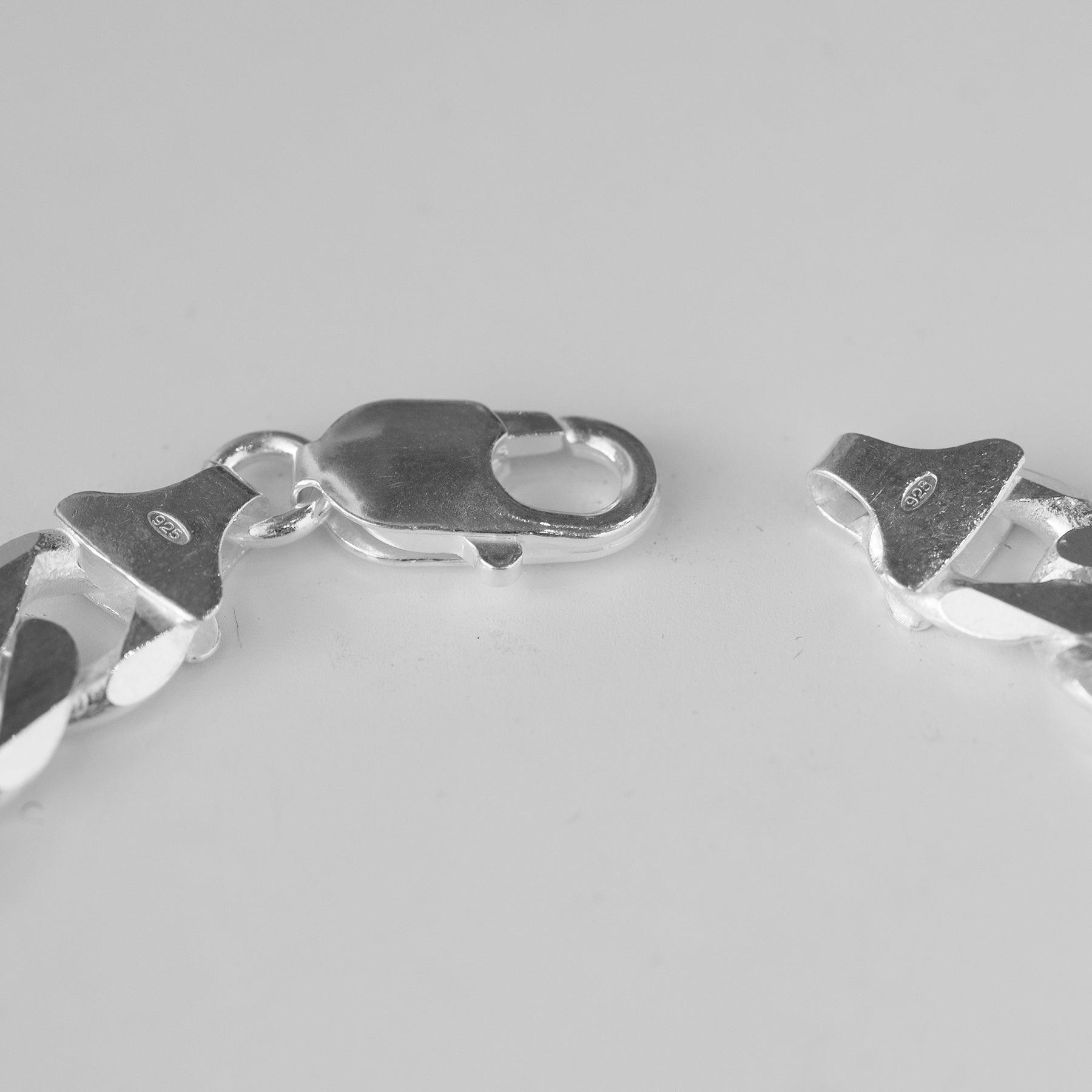 Sterling Silver Gents Flat Curb Link Bracelet BN13608
