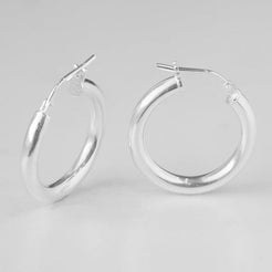 Sterling Silver Plain Creole Hoop Earrings BP0103 - Minar Jewellers