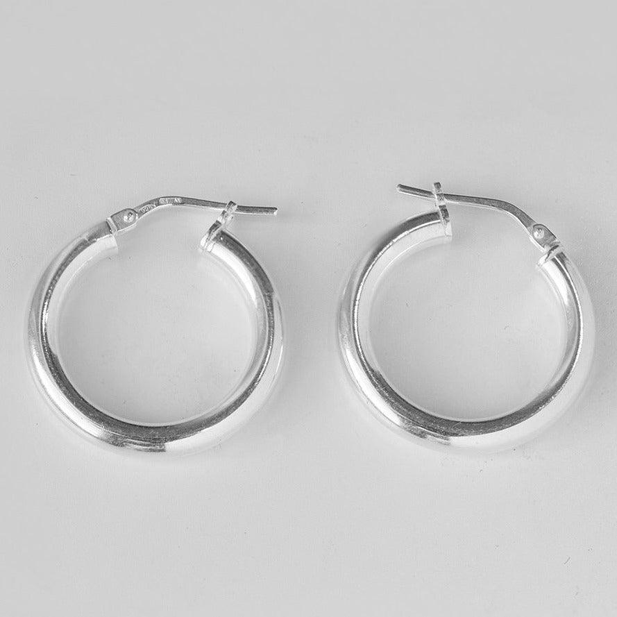Sterling Silver Plain Creole Hoop Earrings BP0103 - Minar Jewellers